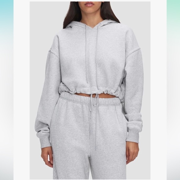 Good American Brushed Cropped Fleece Hoodie - Picture 2 of 6